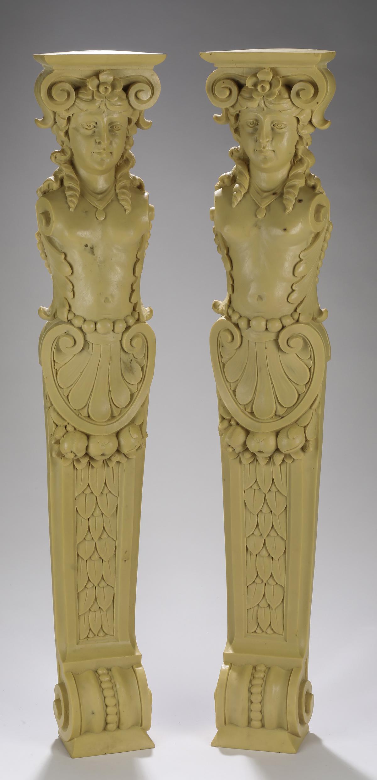 (2) Term figure architectural pilasters, 34"h (1 of 1)