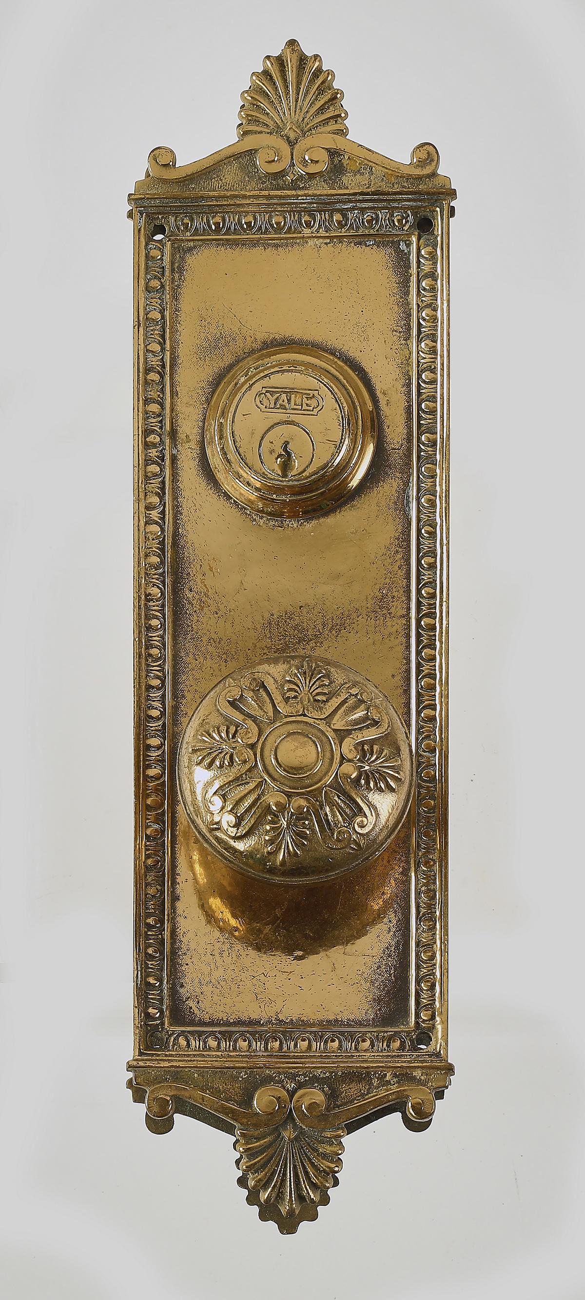 19th c. bronze door knob, 12.5"h (1 of 2)