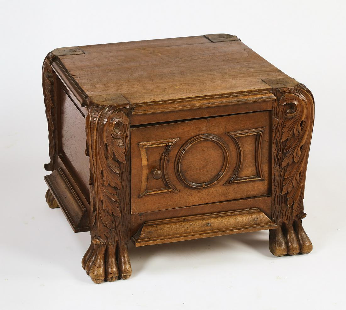Victorian carved chamber pot cabinet (1 of 3)