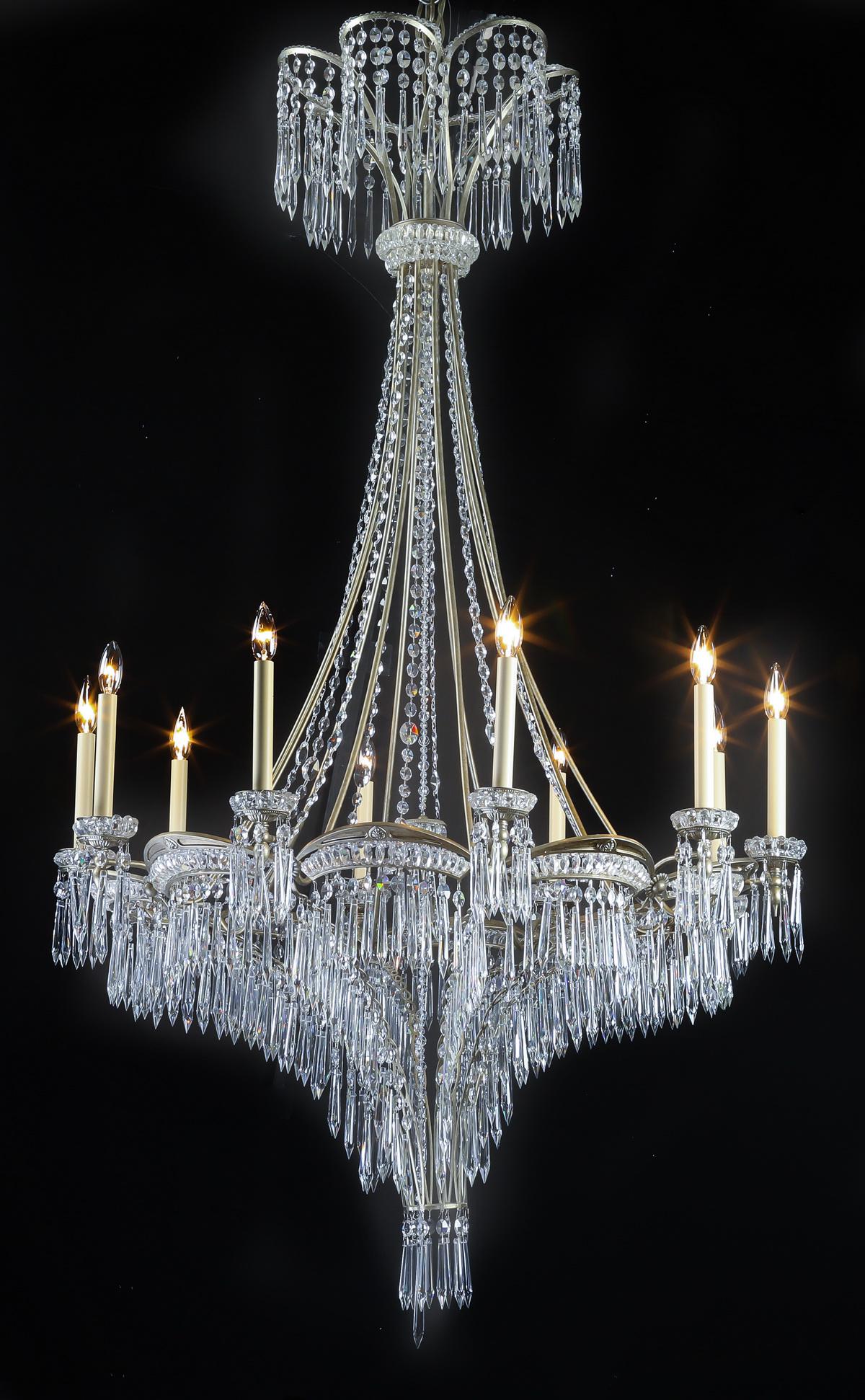 Schonbek crystal Art Deco style 10-light chandelier (1 of 3)