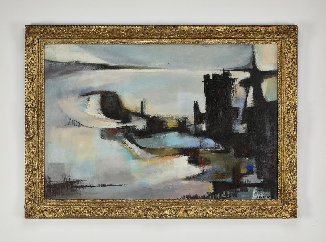 Signed E. P. Welsh, mid 20th century, O/c abstract (1 of 3)