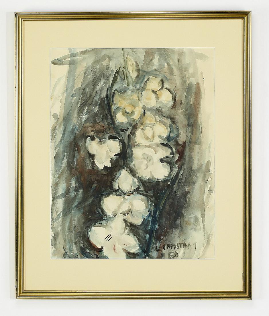 George Constant signed W/c floral still life (1 of 5)