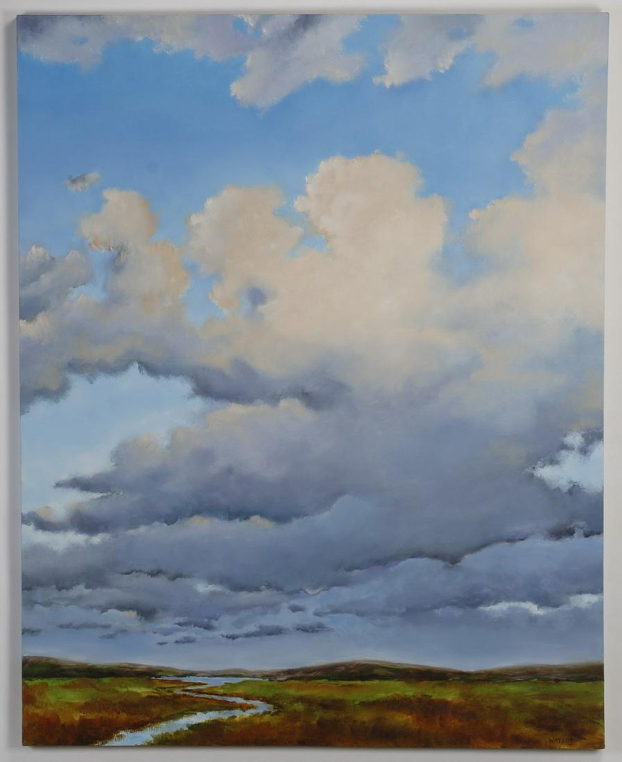 Carey Watson signed, O/c landscape, 61"h (1 of 4)