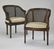 (2) English Regency style barrel back armchairs