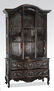 French Provincial style ebonized cabinet w/ wire mesh - 2
