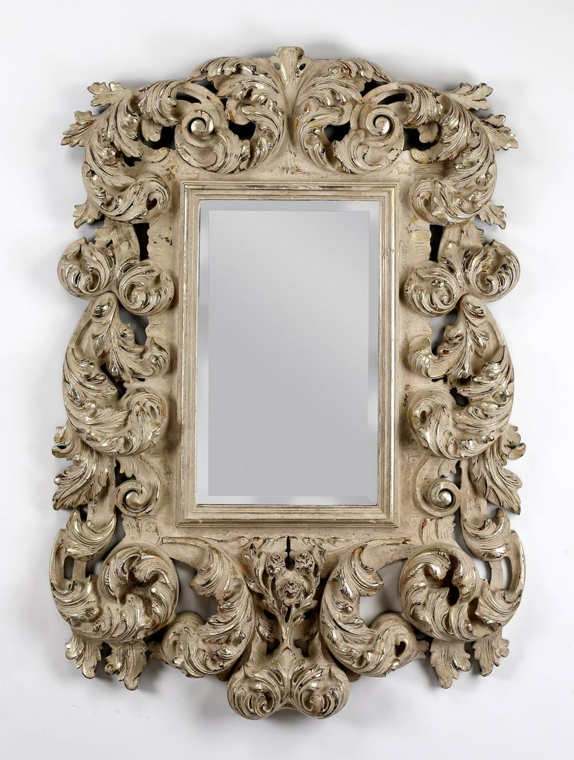 Elaborate Italian style mirror w/ distressed gilding (1 of 1)