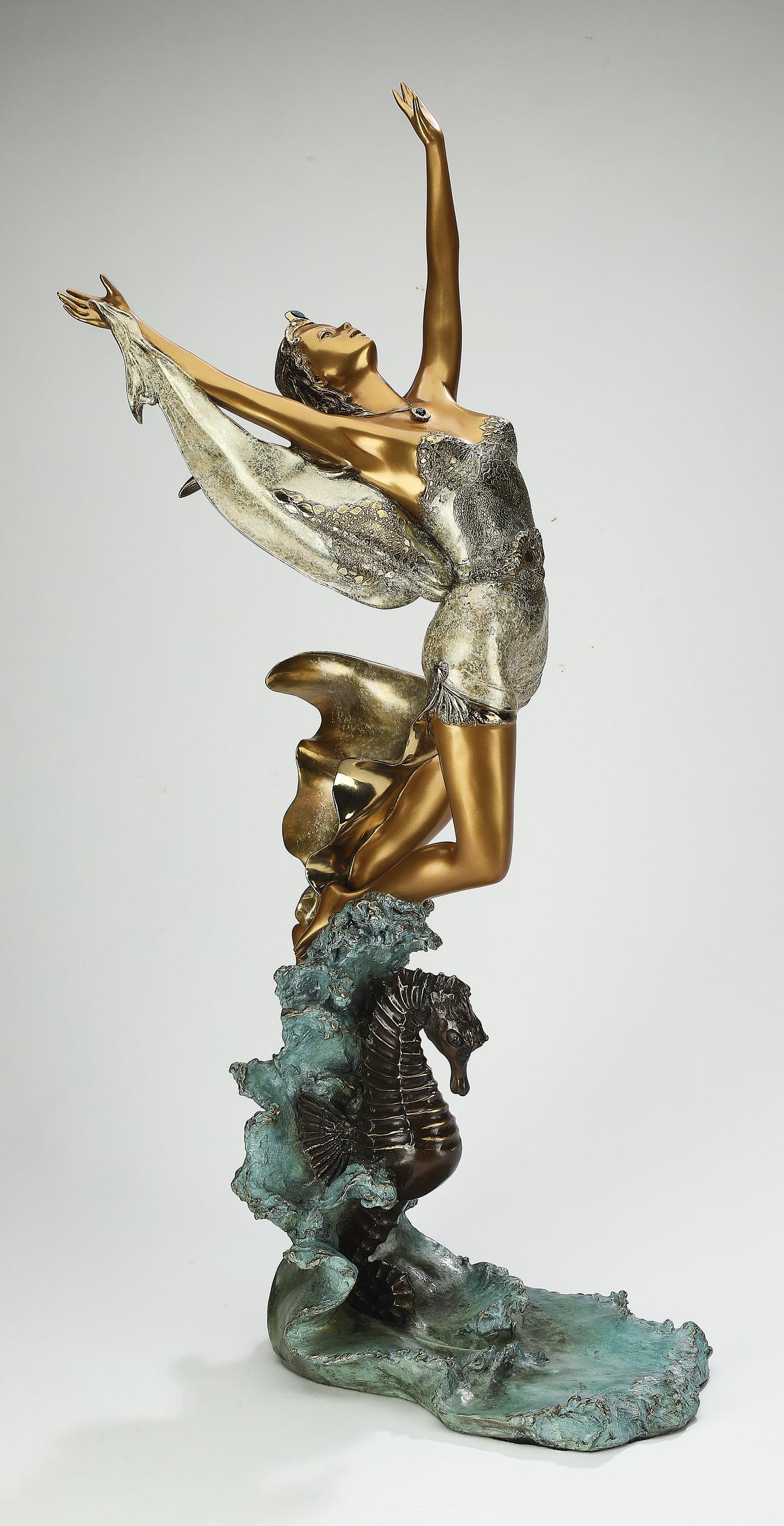 Angelo Basso signed polychrome bronze 'Galatea' (1 of 5)