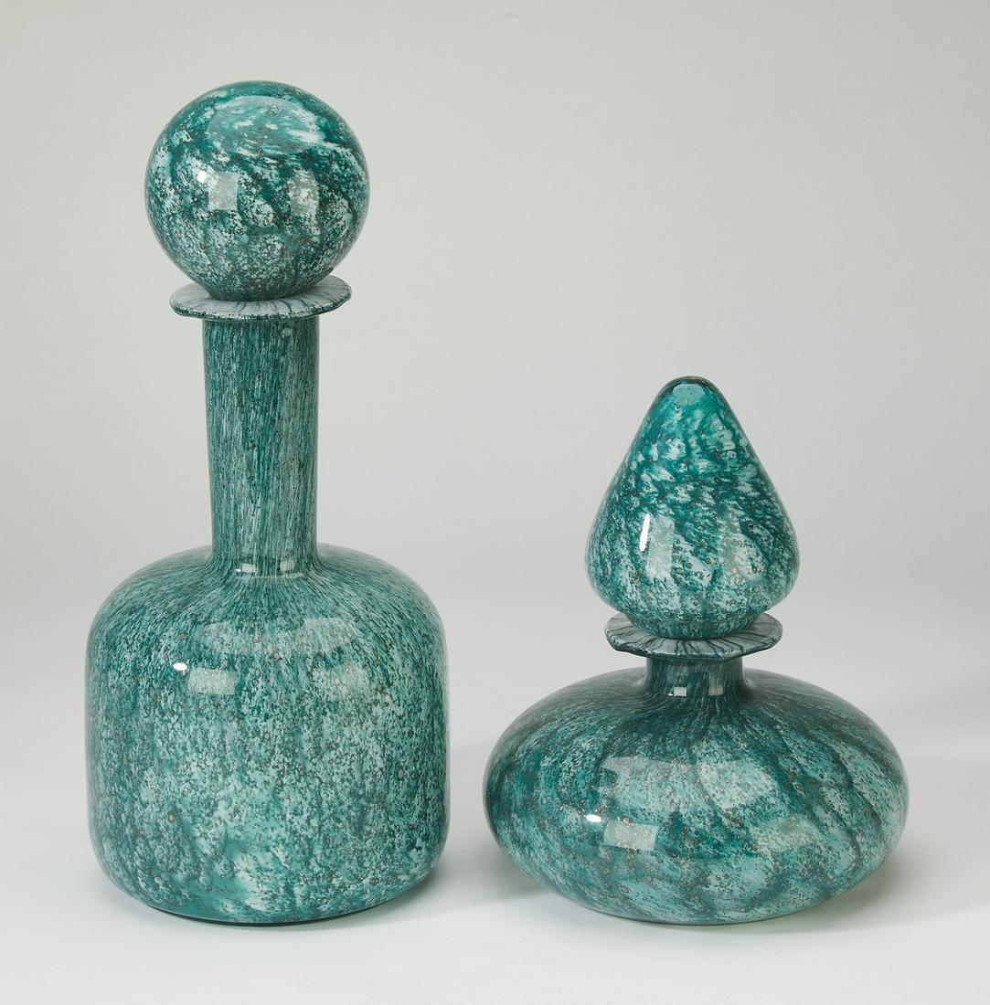 (2) Mid-century Italian style art glass dencanters (1 of 5)
