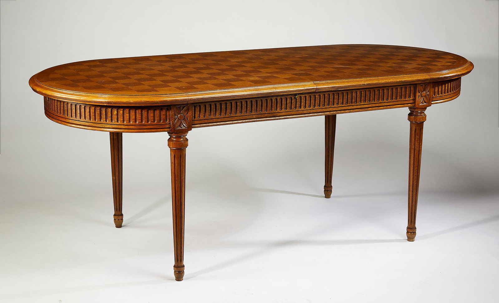 Continental French Provincial oak parquetry table (1 of 1)