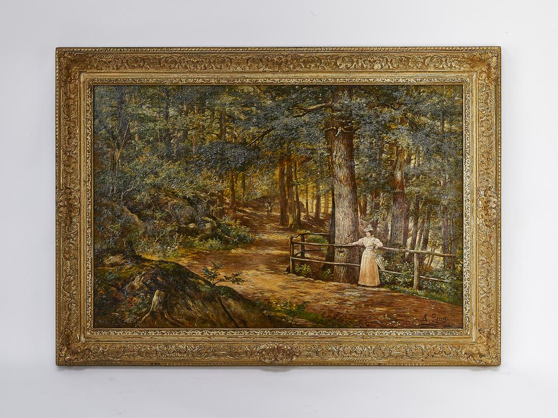 Signed August Laux (German, 1853-1921) O/c landscape (1 of 5)