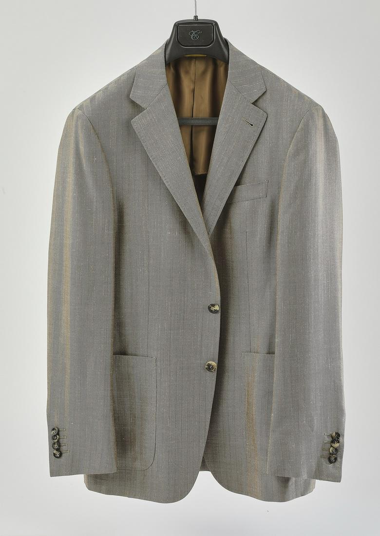Never worn Canali Kei single breasted blazer: Never worn Canali Kei single breasted blazer, original tags, of latte wool, having two buttons, with front pockets without flaps, and two back (side) vents, having no lining, maker labels, label for G