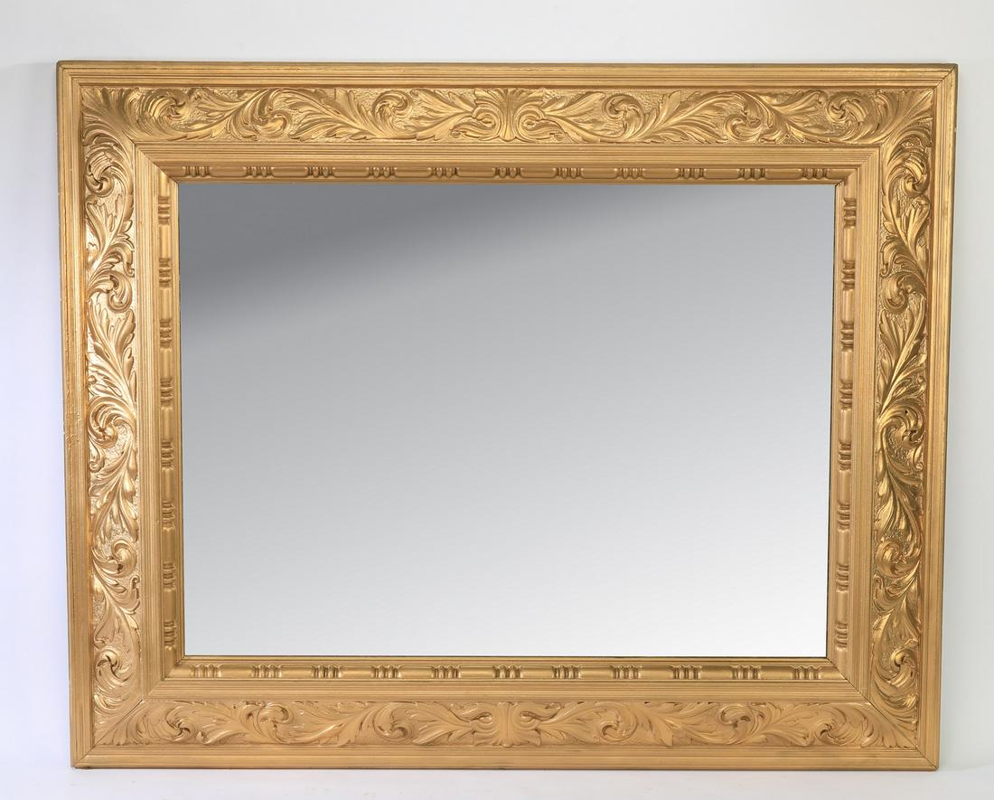 Monumental carved gilt mirror, 52"w (1 of 3)