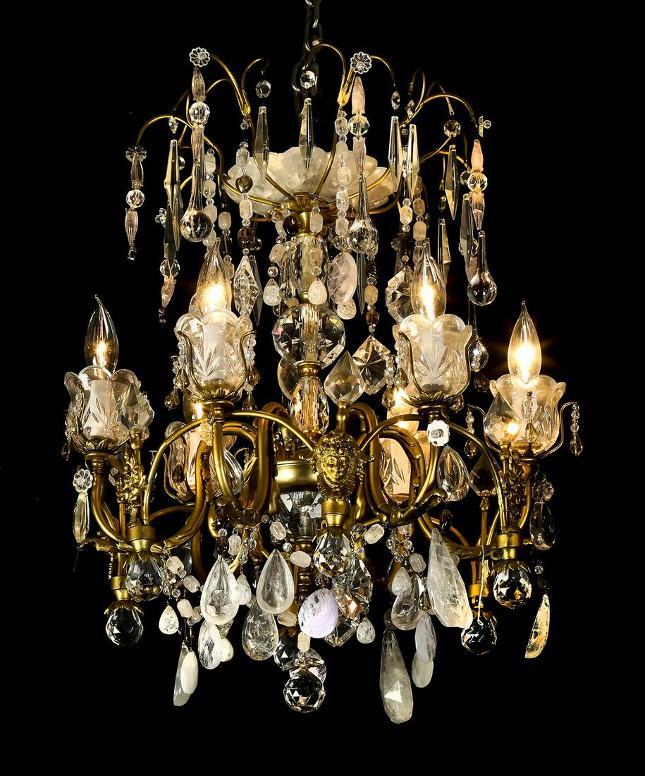 Early 20th c. rock crystal chandelier (1 of 4)