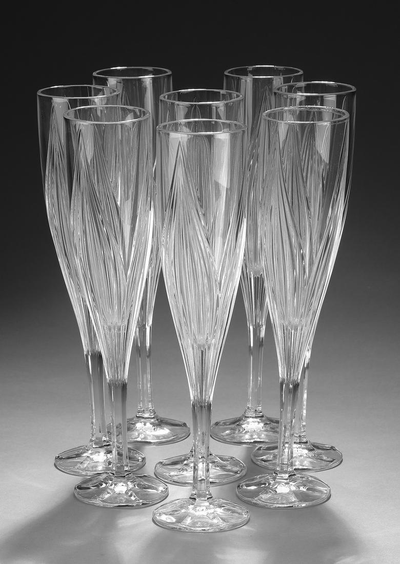 (8) Gorham crystal Primrose champagne flutes (1 of 2)
