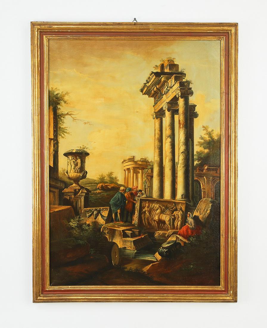 Manner of Giovanni Panini, O/c capriccio scene (1 of 7)