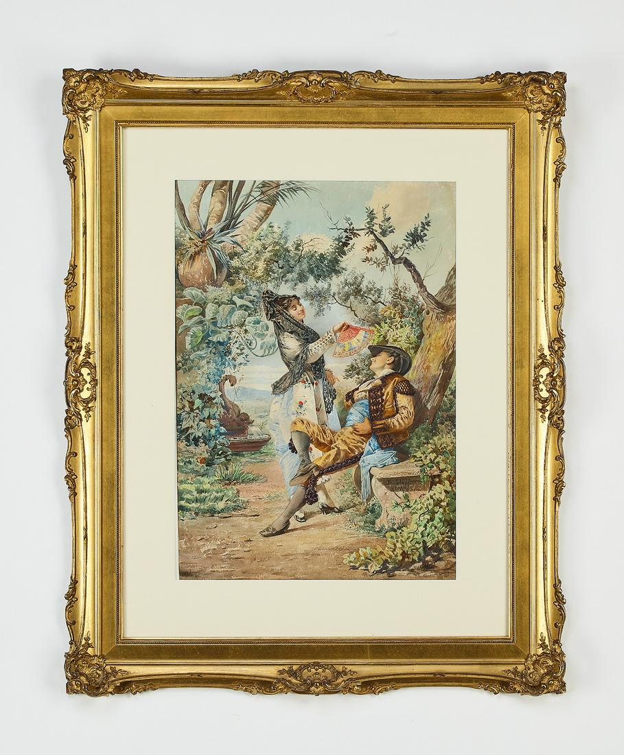 Signed Belisario Gioja W/c genre scene, 19th c. (1 of 3)