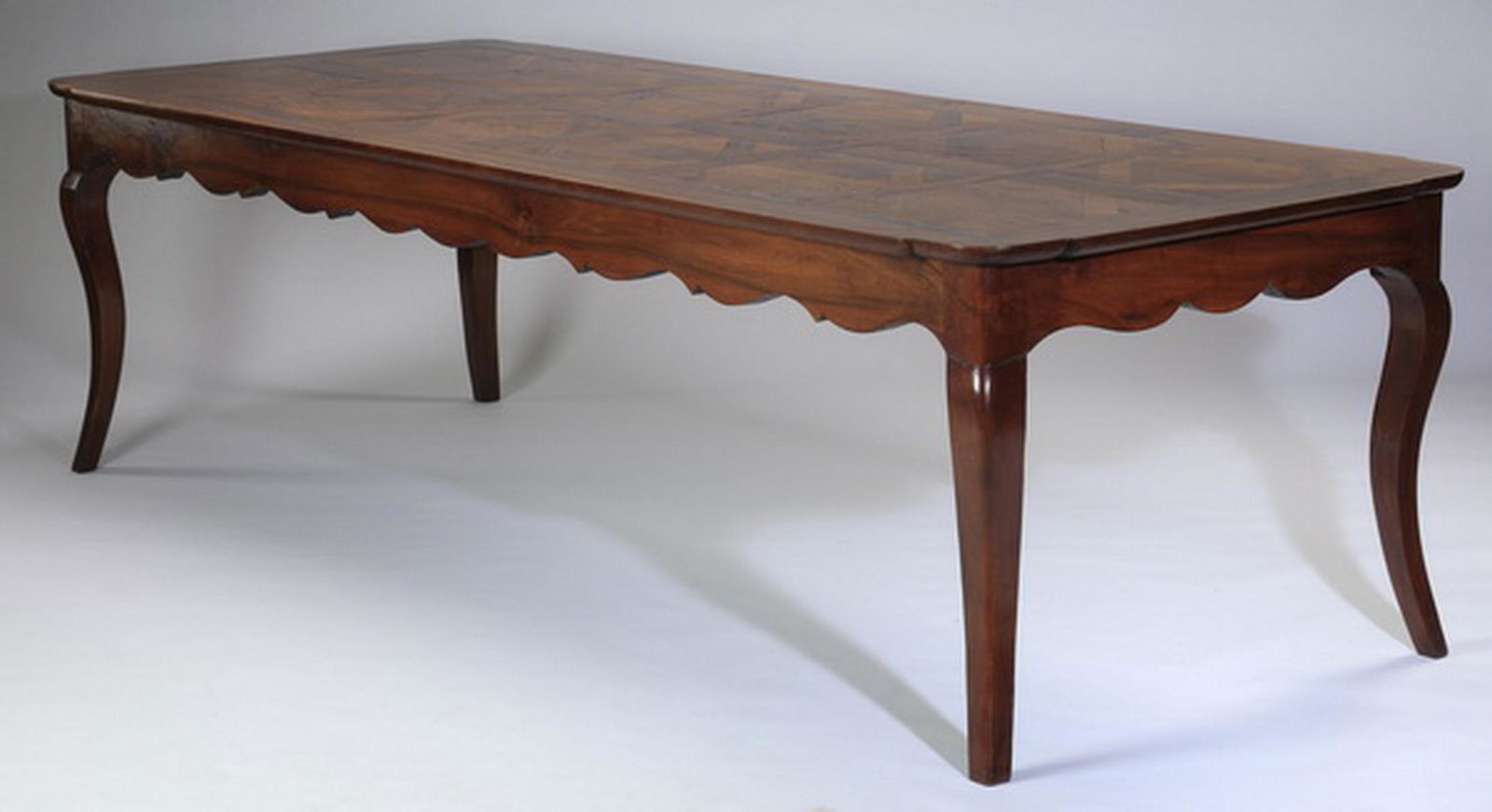 Custom crafted French Provincial parquetry table (1 of 2)