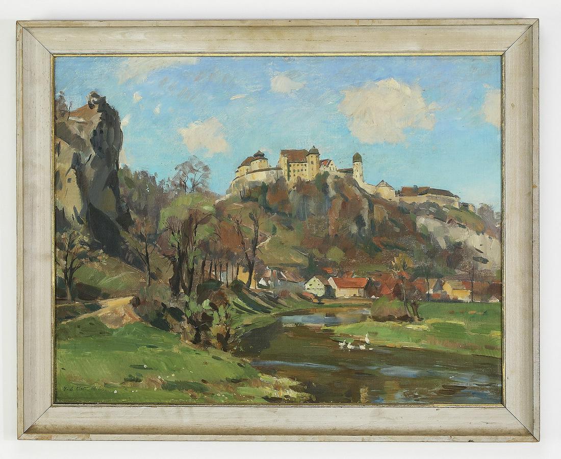 Erich Martin Muller signed O/b scenic landscape (1 of 6)