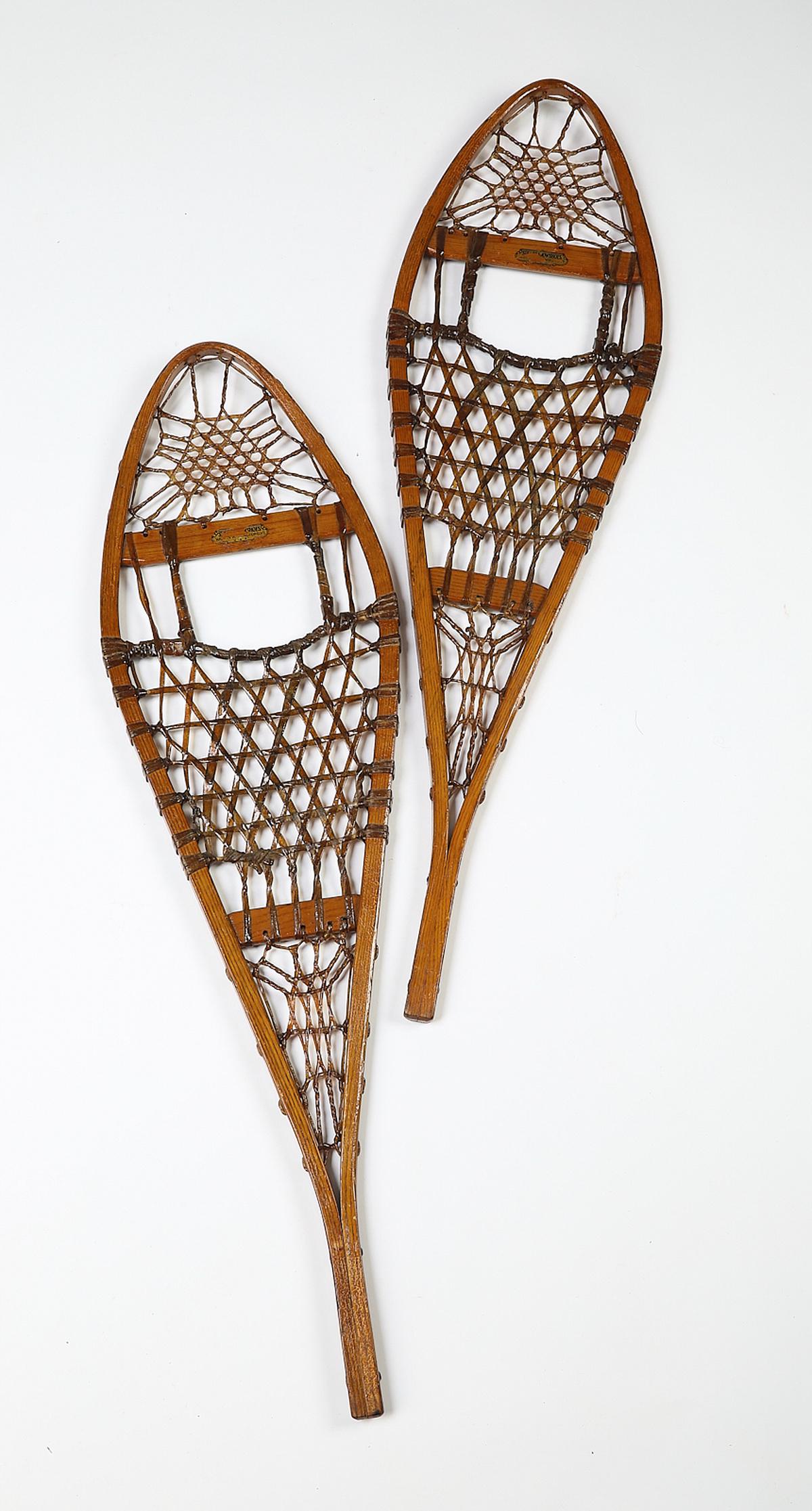 Pair of swallowtail snowshoes, circa 1920 (1 of 4)