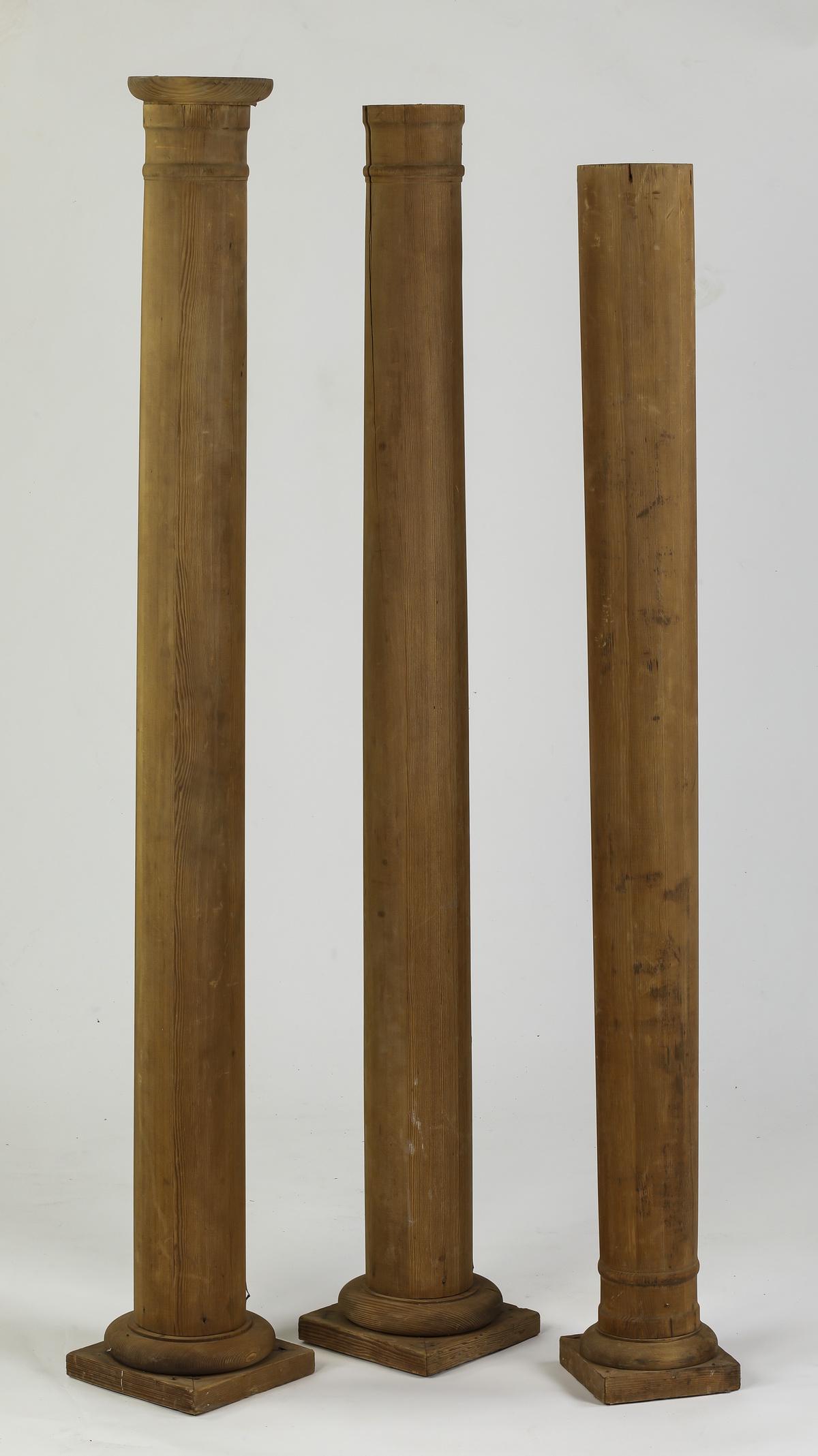 (3) Carved Doric architectural columns, tallest 64"h (1 of 1)