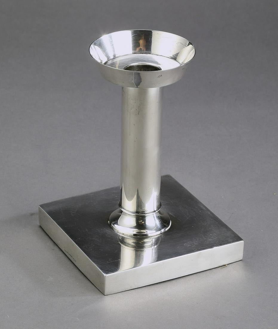 German Arts and Crafts silver candlestick, ca 1900 (1 of 2)