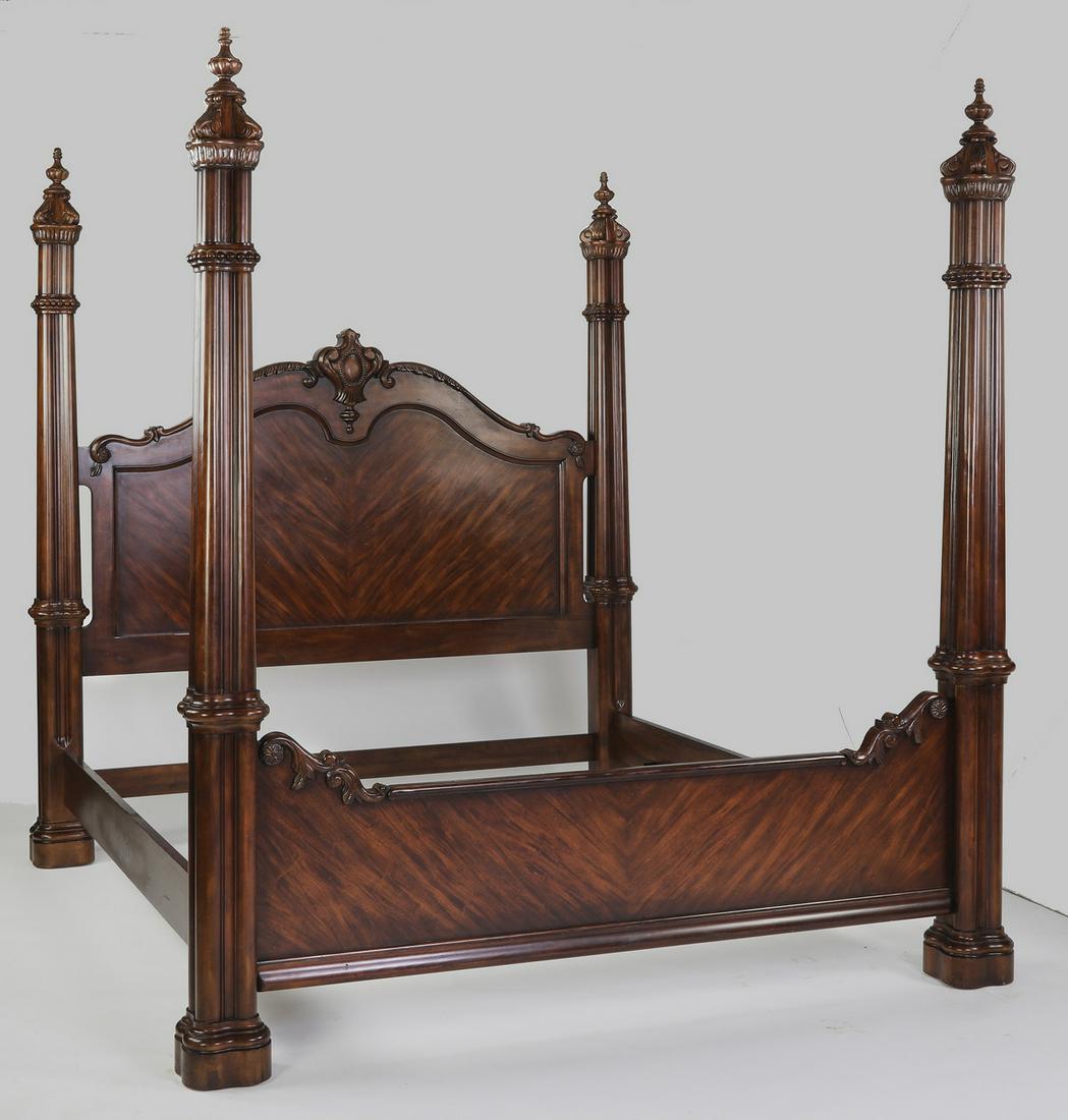 Bernhardt mahogany four post king bedstead, 94"h (1 of 5)