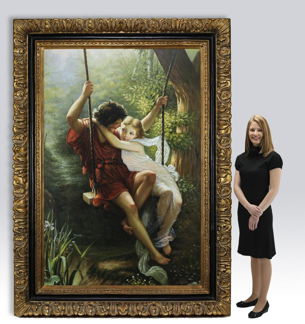 Contemporary O/c after Cot, titled 'Springtime', 90"h (1 of 7)