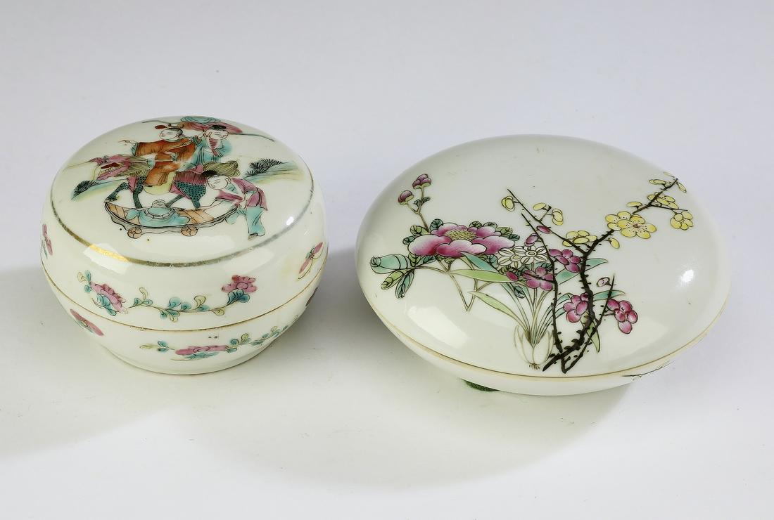 (2) Chinese inkboxes, including boys with qilin (1 of 4)