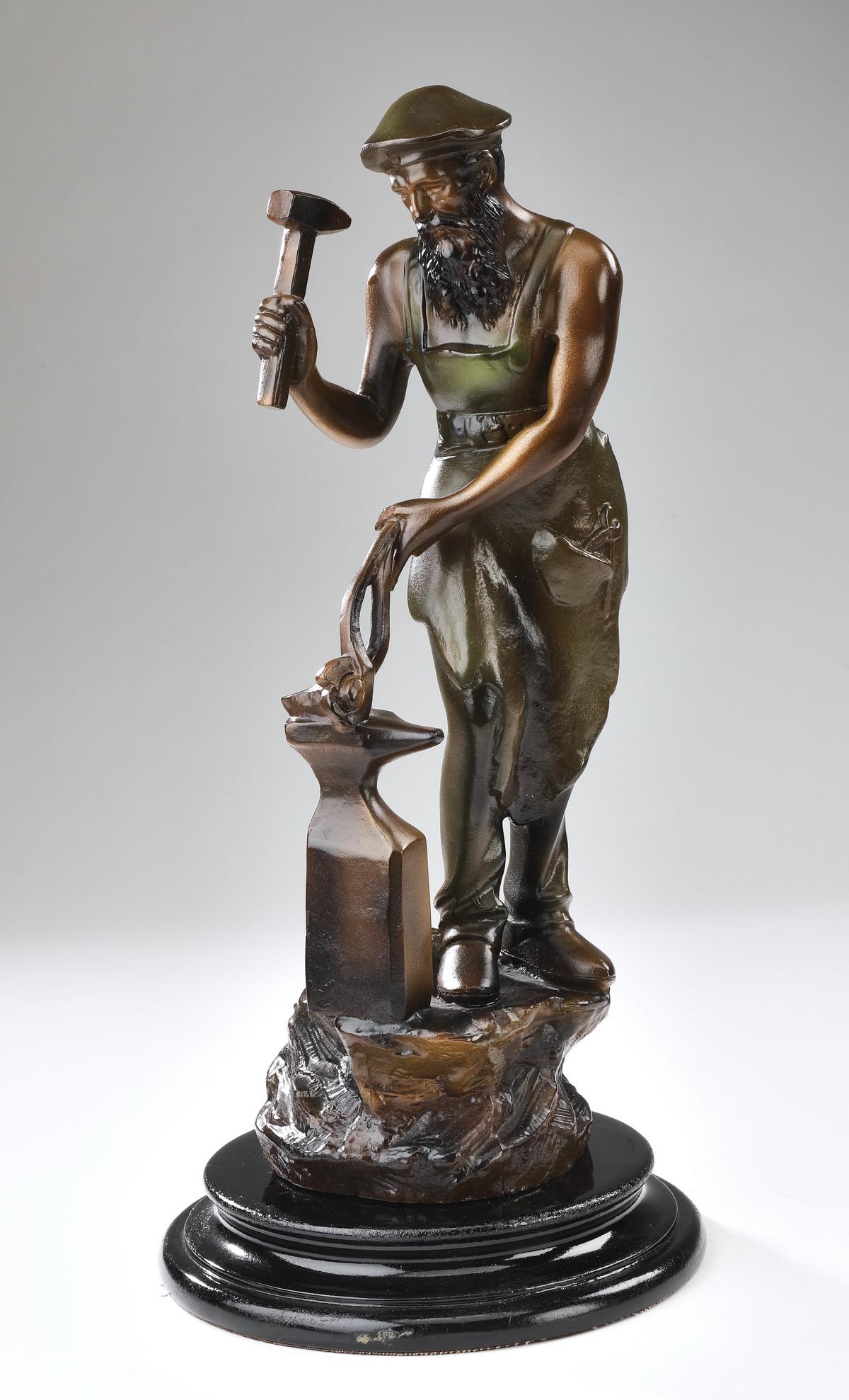 Blacksmith sculpture in the style of Edouard Lormier (1 of 3)