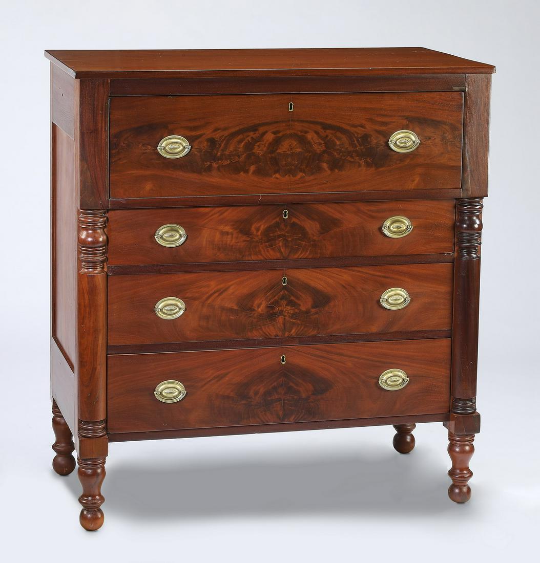 Mid 19th c. American Empire mahogany chest (1 of 3)