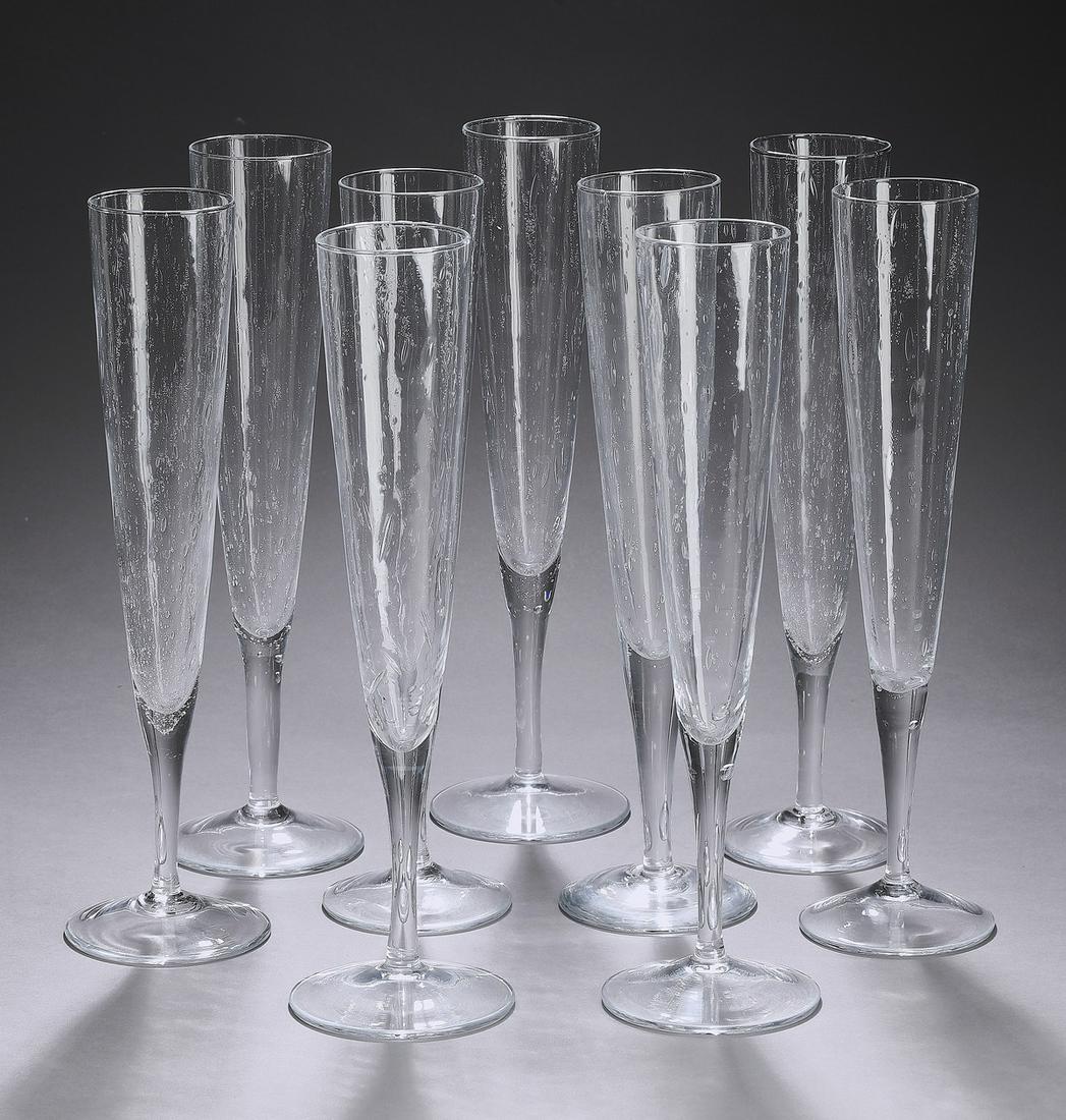 (9) Italian 'Bellini' fluted champagne glasses (1 of 2)