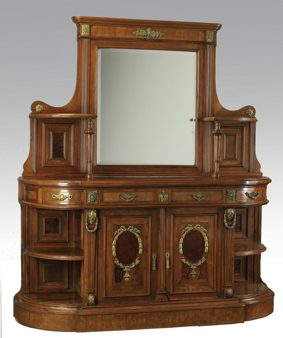 19th c. French Empire style buffet with inset mirror (1 of 4)