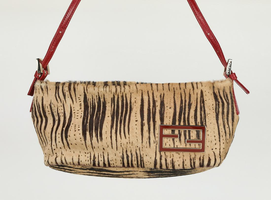 Authentic Fendi calf hair and leather bag (1 of 6)