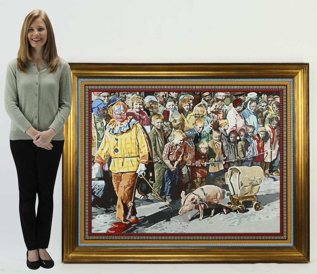 Late 20th c. American A/c circus scene with crowd (1 of 5)