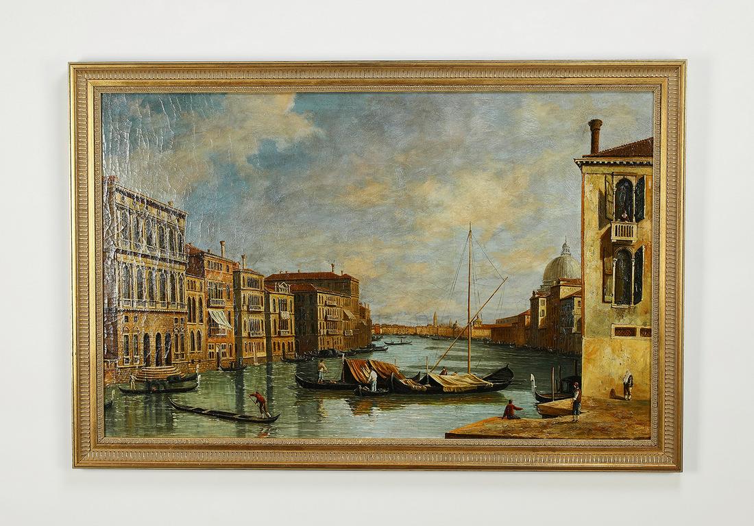 Italian School O/b Venetian canal scene (1 of 3)