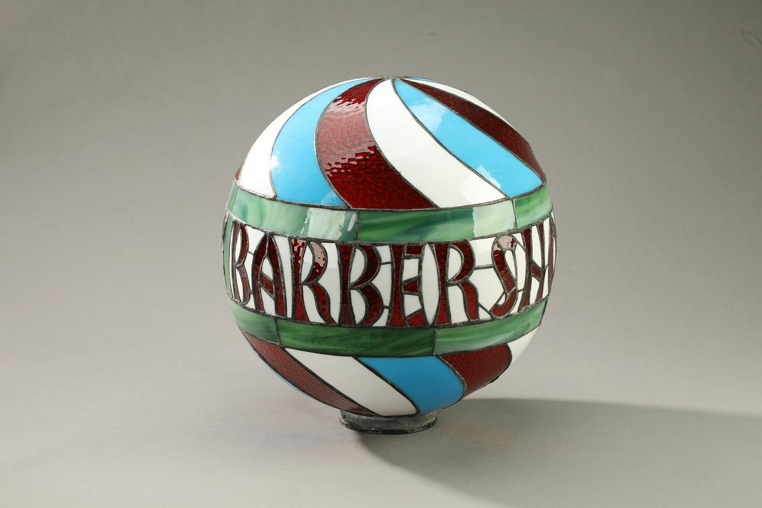 Reproduction mosaic glass Barber Shop globe (1 of 4)