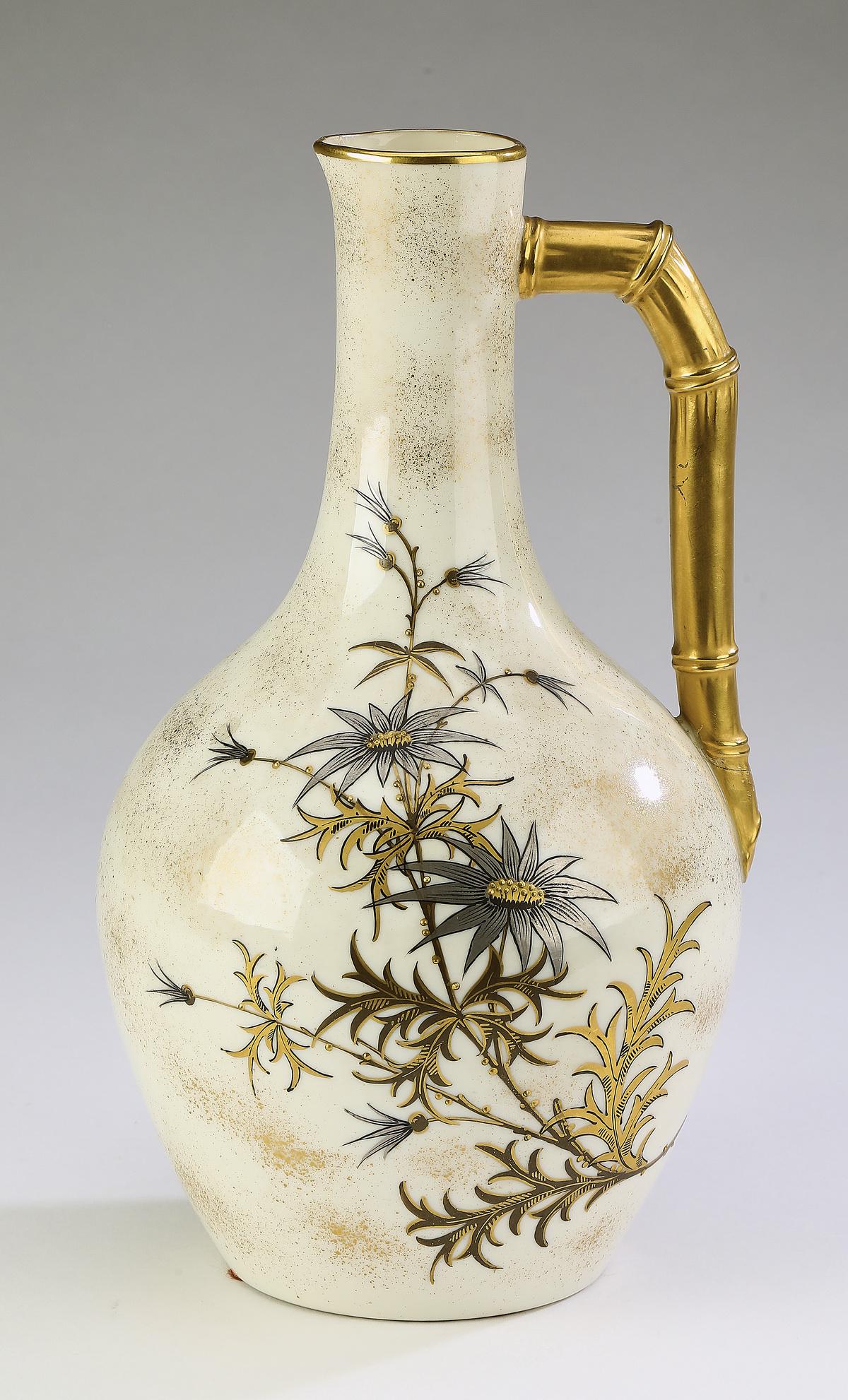 19th c. Royal Worcester cream ground porcelain ewer (1 of 6)