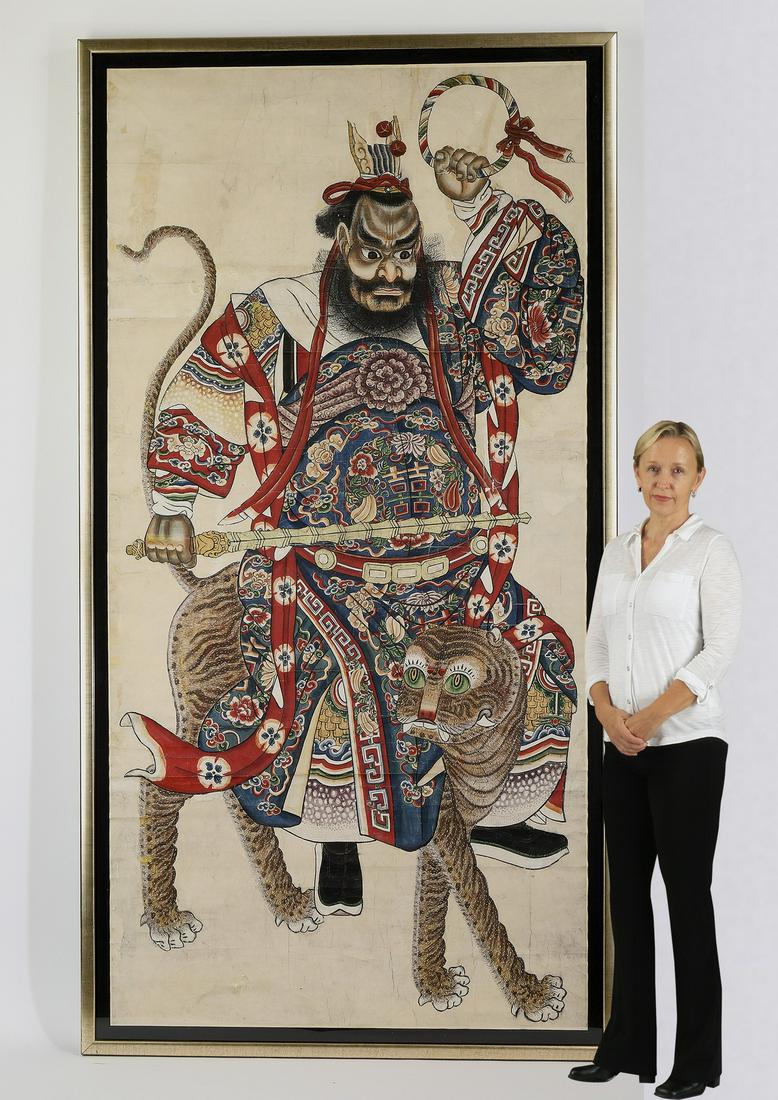 Monumental Chinese painting of Zhao Gongming (1 of 8)