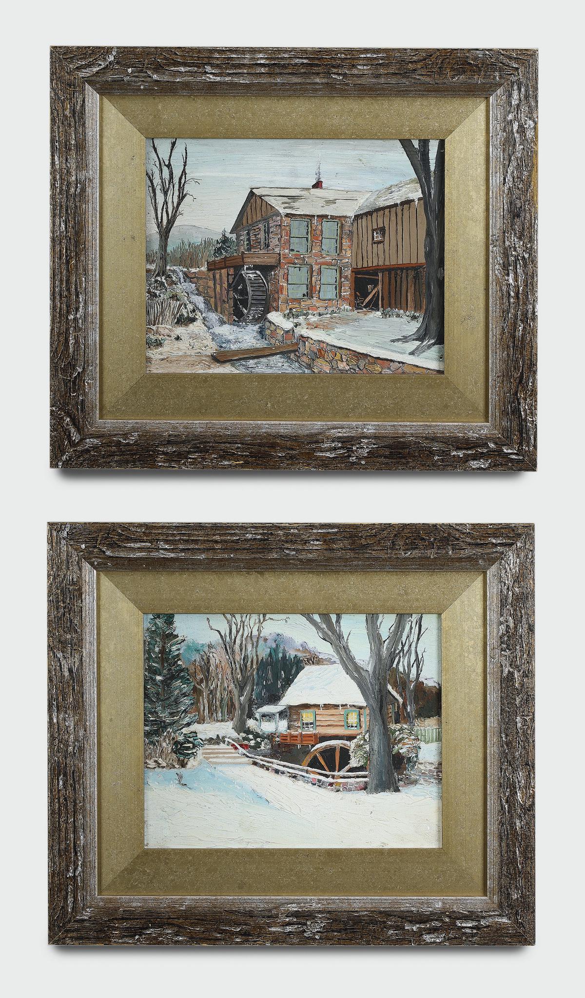 (2) Early 20th c. O/panels, Vermont scenes, signed (1 of 7)