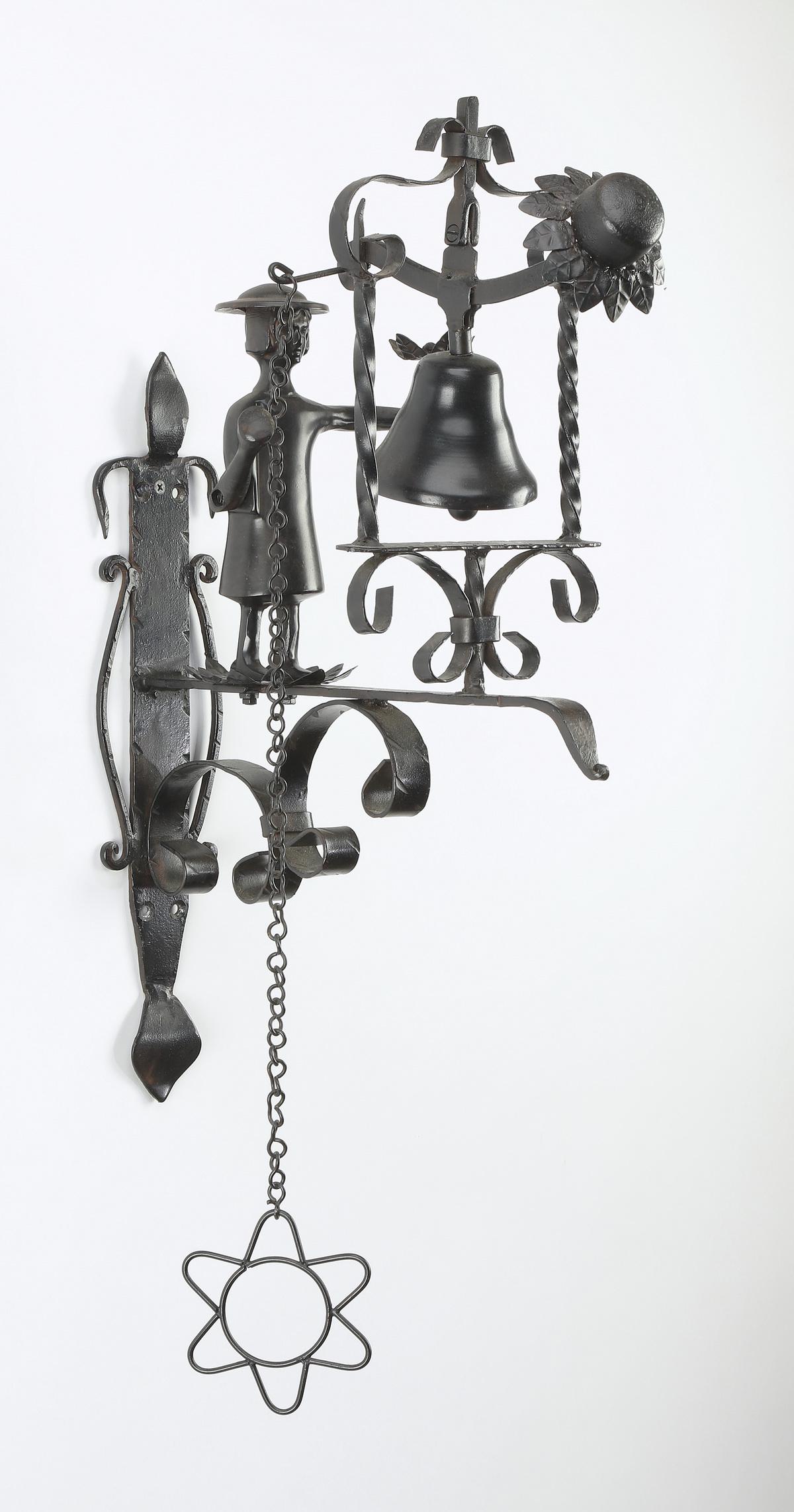 Samuel Yellin inspired wrought iron figural door bell (1 of 3)