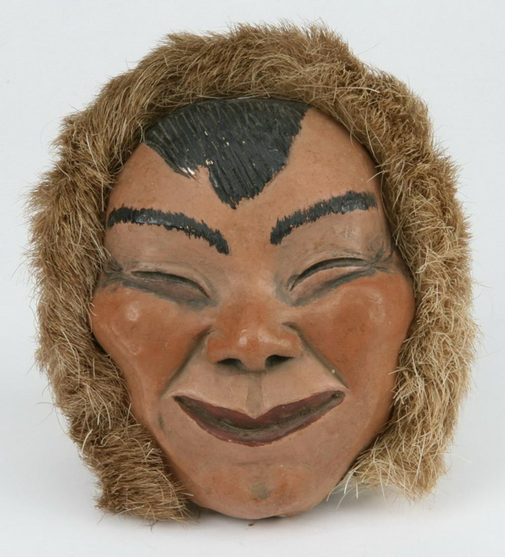 Hand crafted Innuit terracotta mask by Lonnie Temple (1 of 2)