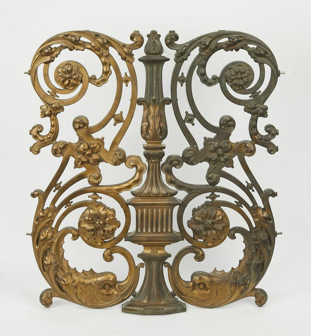 Regency style bronze architectural panel, 29"h (1 of 2)