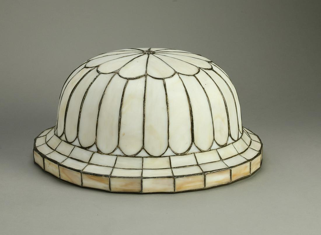Mosaic slag and milk glass shade, ca 1920 (1 of 3)
