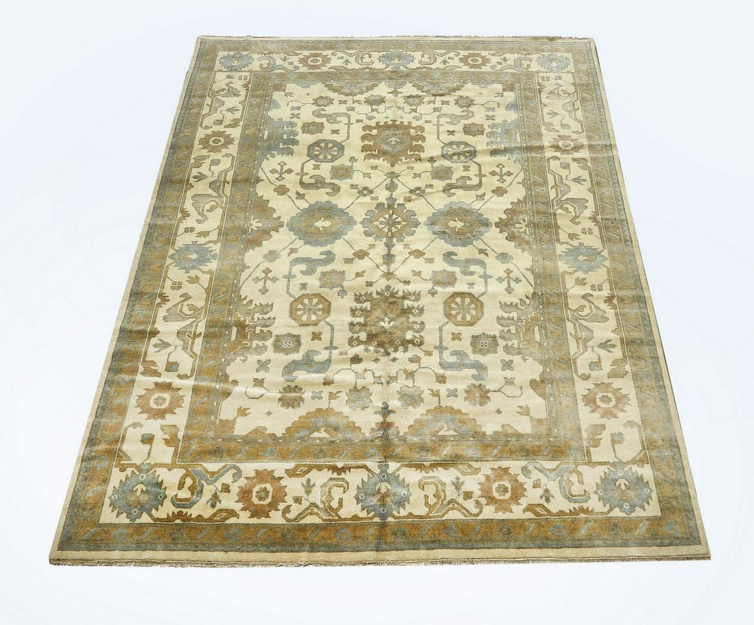 Hand knotted wool Indo-Oushak carpet, 12 x 9 (1 of 4)