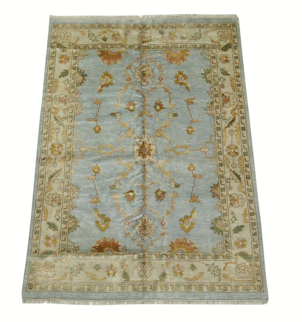 Hand knotted wool Indo-Oushak, 9 x 6 (1 of 4)