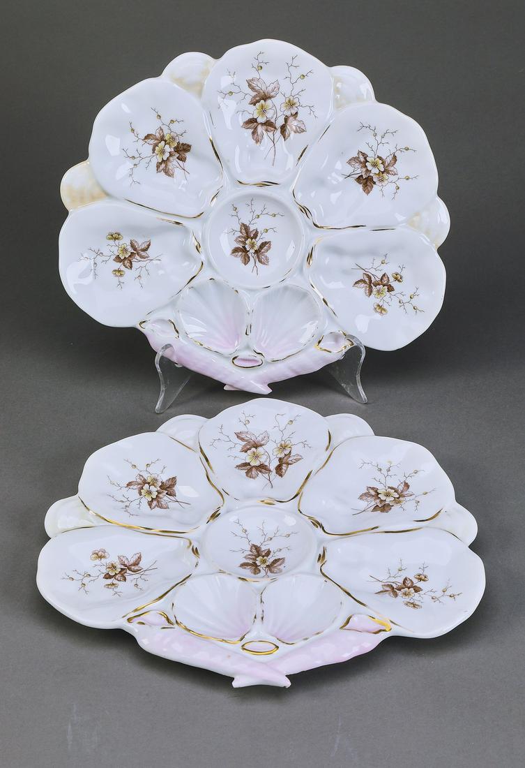 (2) 19th c. Aesthetic Movement oyster plates, 19th c. (1 of 4)