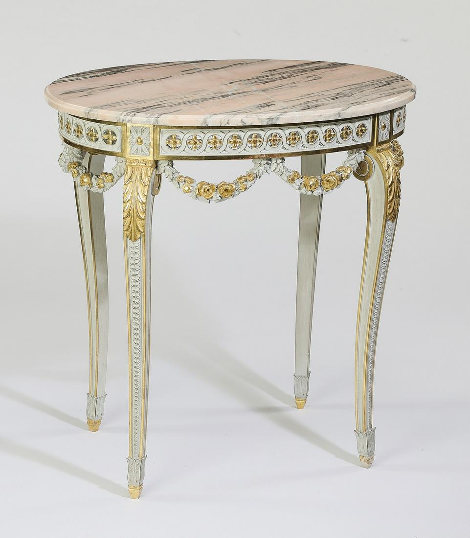 Rococo style marble top occassional table (1 of 2)
