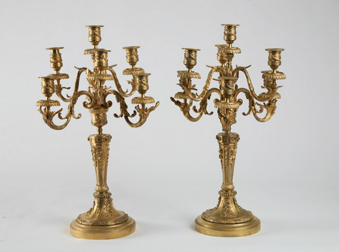 (2) 19th c. Continental dore' bronze candelabra (1 of 1)