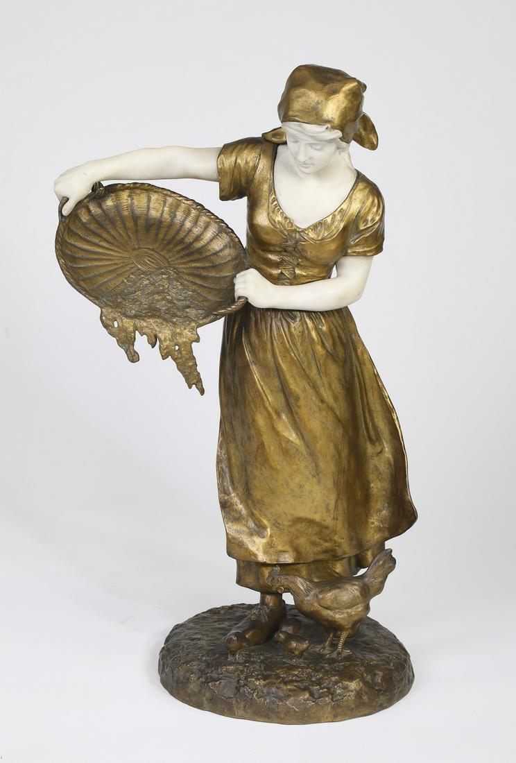Henryk Kossowski gilt bronze and marble sculpture (1 of 5)
