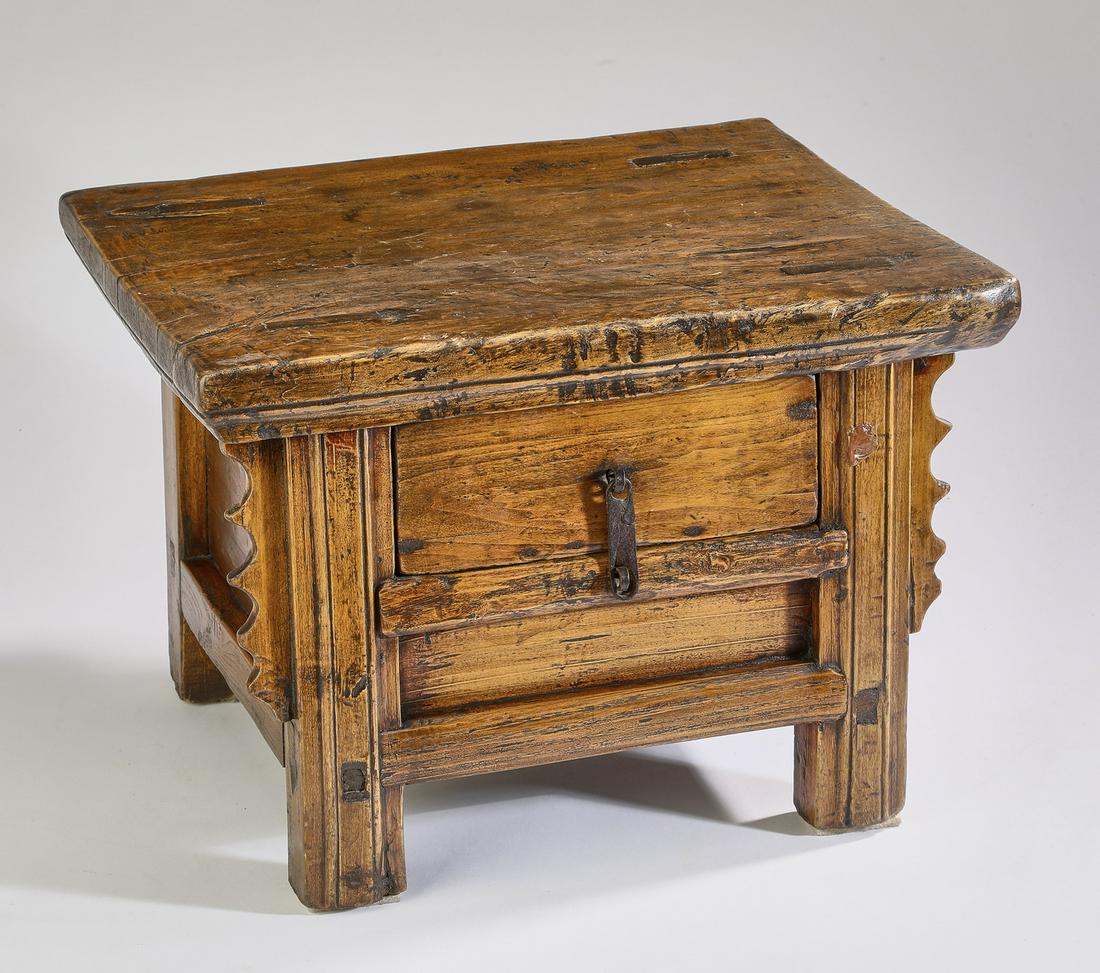 Chinese rustic elm tabletop cabinet, 12"h (1 of 5)